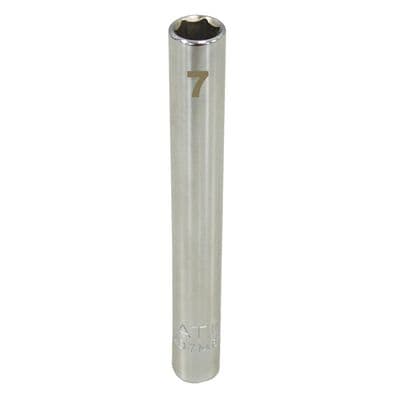 1/4" DRIVE 7MM METRIC 6POINT DEEP CHROME SOCKET
