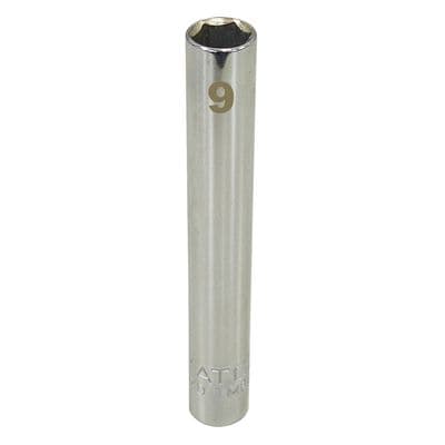 1/4" DRIVE 9MM METRIC 6 POINT DEEP CHROME SOCKET