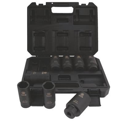 1/2" DRIVE 8PIECE 6 POINT FRONT AXLE NUT SOCKET SET