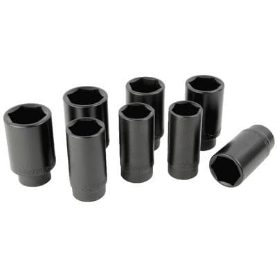 1/2" DRIVE 8 PIECE 6 POINT FRONT AXLE NUT SOCKET SET