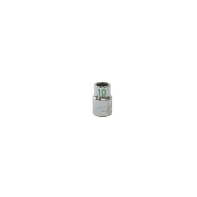 3/8" DRIVE 10MM METRIC 6 POINT CHROME SOCKET - GREEN