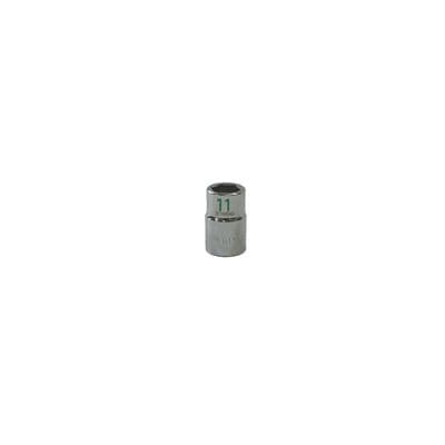3/8" DRIVE 11MM METRIC 6 POINT CHROME SOCKET - GREEN