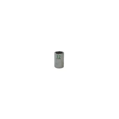 3/8" DRIVE 12MM METRIC 6 POINT CHROME SOCKET - GREEN