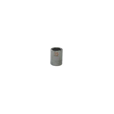 3/8" DRIVE 15MM METRIC 6 POINT CHROME SOCKET - ORANGE