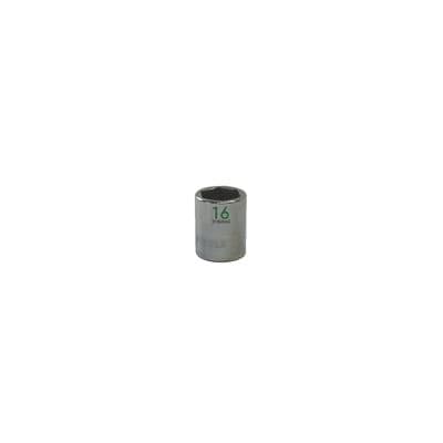 3/8" DRIVE 16MM METRIC 6 POINT CHROME SOCKET - GREEN