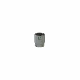 3/8" DRIVE 17MM METRIC 6 POINT CHROME SOCKET - GREEN