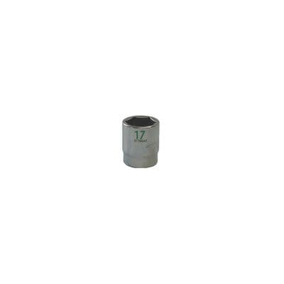 3/8" DRIVE 17MM METRIC 6 POINT CHROME SOCKET - GREEN