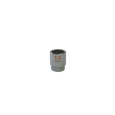 3/8" DRIVE 19MM METRIC 6 POINT CHROME SOCKET - ORANGE