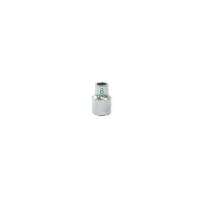 3/8" DRIVE 8MM METRIC 6 POINT CHROME SOCKET - GREEN