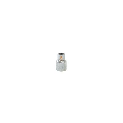3/8" DRIVE 8MM METRIC 6 POINT CHROME SOCKET - ORANGE