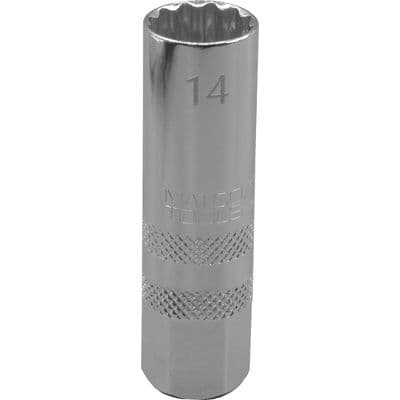 3/8" DRIVE 14mm METRIC 12 POINT 2½" LONG MAGNETIC SPARK PLUG SOCKET