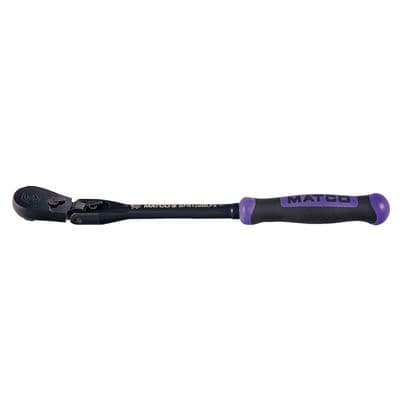 3/8" DRIVE 12-1/2" EIGHTY8 TOOTH BLACK CHROME LOCKING FLEX RATCHET WITH ERGO HANDLE - PURPLE