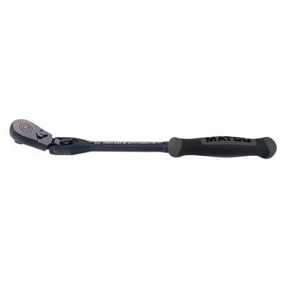 3/8" DRIVE 12-1/2" EIGHTY8 TOOTH BLACK CHROME LOCKING FLEX RATCHET WITH ERGO HANDLE - SHADOW GRAY