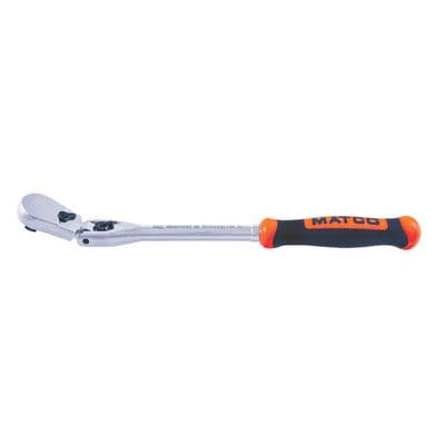 3/8" DRIVE 12-1/2" EIGHTY8 TOOTH LOCKING FLEX HEAD RATCHET WITH ERGO HANDLE - ORANGE