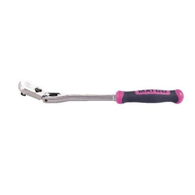 3/8" DRIVE 12-1/2" EIGHTY8 TOOTH LOCKING FLEX HEAD RATCHET WITH ERGO HANDLE - PINK