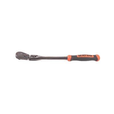 3/8" DRIVE 12-1/2" EIGHTY8 TOOTH BLACK NICKEL LOCKING FLEX RATCHET WITH ERGO HANDLE - ORANGE