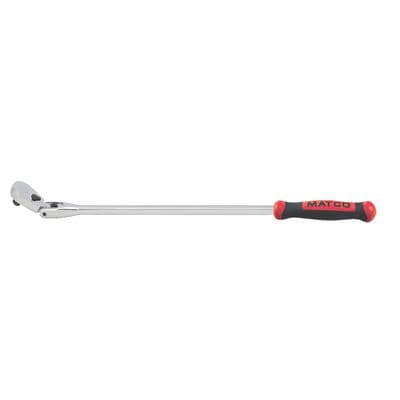 3/8" DRIVE 18-1/2" EIGHTY8 TOOTH LOCKING FLEX RATCHET WITH ERGO HANDLE - RED