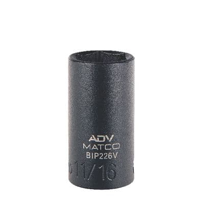 3/8" DRIVE 11/16" SAE 6 POINT MID-LENGTH IMPACT SOCKET