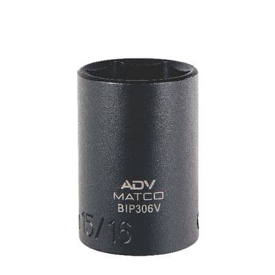 3/8" DRIVE 15/16" SAE 6 POINT MID-LENGTH IMPACT SOCKET