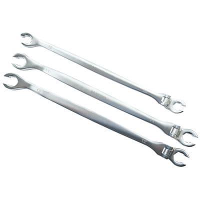 METRIC BRAKE LINE WRENCH SET, EXTRA LONG 3PC