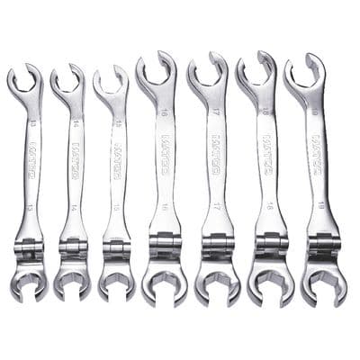 METRIC BRAKE LINE WRENCH SET, EXTRA LONG 7PC