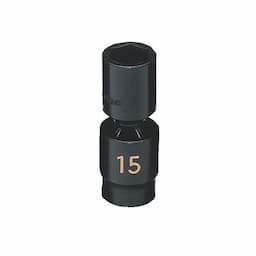 3/8" DRIVE 15MM METRIC 6 POINT MID-LENGTH UNIVERSAL IMPACT SOCKET