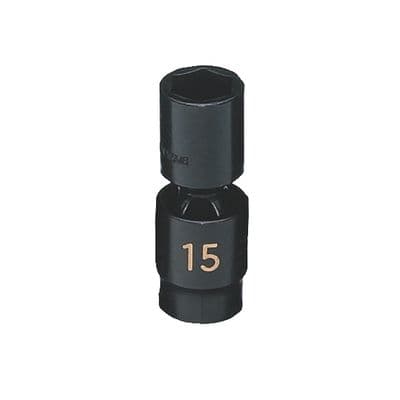 3/8" DRIVE 15MM METRIC 6 POINT MID-LENGTH UNIVERSAL IMPACT SOCKET