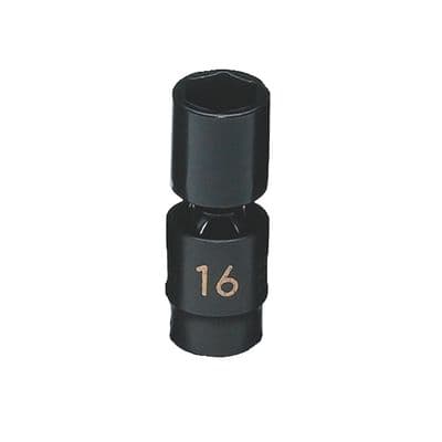 3/8" DRIVE 16MM METRIC 6 POINT MID-LENGTH UNIVERSAL IMPACT SOCKET