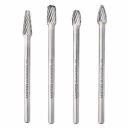 4 PIECE NON-FERROUS BURR SET, LONG