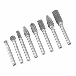 DOUBLE CUT CARBIDE ROTARY BURR SET, 8 PIECE