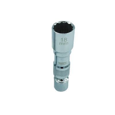 3/8" DRIVE 18MM METRIC 12 POINT MAGNETIC THIN WALL UNIVERSAL JOINT SPARK PLUG SOCKET