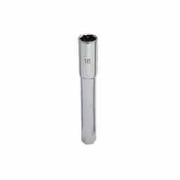 3/8" X 11/16" DUAL DRIVE 16MM METRIC 6 POINT 6" EXTRA DEEP SPARK PLUG SOCKET WITH RETAINING TAB