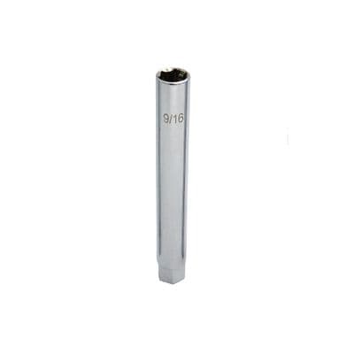 3/8" DRIVE 9/16" SAE 12 POINT 5¿" LONG SPARK PLUG SOCKET WITH RETAINING TABS