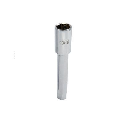 3/8" X 11/16" DUAL DRIVE 13/16" SAE 6 POINT 6" EXTRA DEEP SPARK PLUG SOCKET WITH RETAINING TAB