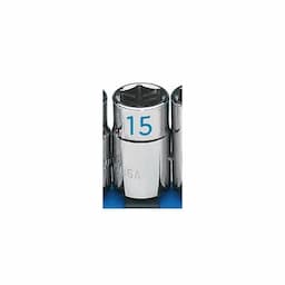 1/2" DRIVE 15MM METRIC 6 POINT CHROME SOCKET