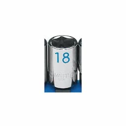 1/2" DRIVE 18MM METRIC 6 POINT CHROME SOCKET
