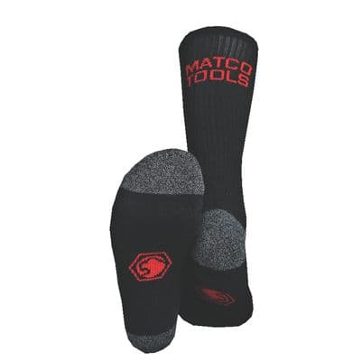 MEN'S REDBACK MATCO CREW SOCKS BLACK/RED - 6 PAIRS