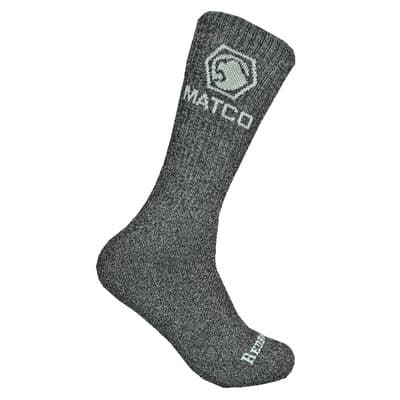 MEN'S REDBACK MATCO CREW SOCKS ASH HEATHER/WHITE - 6 PAIRS