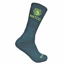 MEN'S REDBACK MATCO CREW SOCKS DARK TEAL HEATHER/LIME GREEN - 6 PAIRS