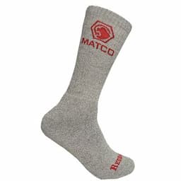 MEN'S REDBACK MATCO CREW SOCKS STONE HEATHER/RED - 6 PAIRS