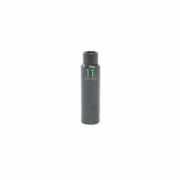 1/2" DRIVE 11MM METRIC 6 POINT DEEP IMPACT SOCKET - GREEN