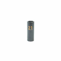 1/2" DRIVE 21MM METRIC 6 POINT DEEP IMPACT SOCKET - ORANGE