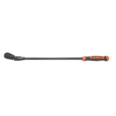 1/2" DRIVE 27-3/8" EIGHTY8 TOOTH BLACK CHROME LOCKING FLEX RATCHET WITH ERGO HANDLE - ORANGE