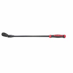 1/2" DRIVE 27-3/8" EIGHTY8 TOOTH BLACK CHROME LOCKING FLEX RATCHET WITH ERGO HANDLE - RED