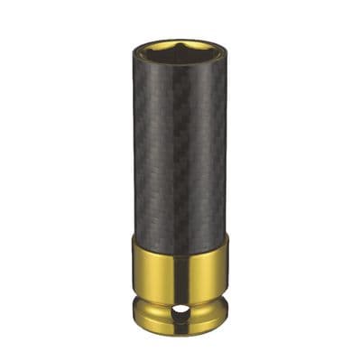 1/2" DRIVE 19MM METRIC 6 POINT THIN WALL SOCKET - GOLD
