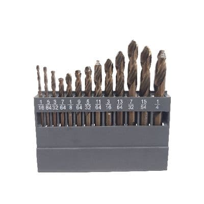13 PIECE HYPER-STEP STUBBY COBALT DRILL BIT SET