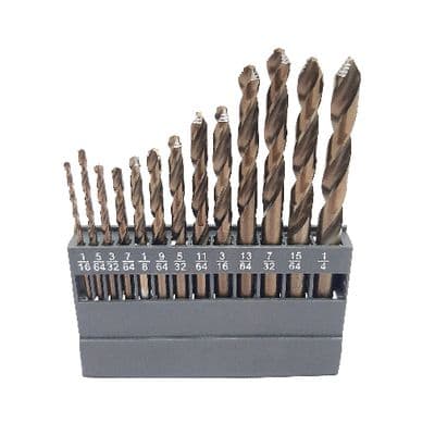 13 PIECE HYPER-STEP MECHANIC'S LENGTH COBALT DRILL BIT SET