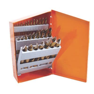 HYPER-STEP COBALT STUBBY REDUCED SHANK DRILL BIT SET, 29 PIECE
