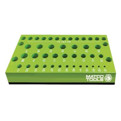 42 SLOT MAGNETIC REDUCED SHANK DRILL BIT HOLDER - GREEN AND BLACK