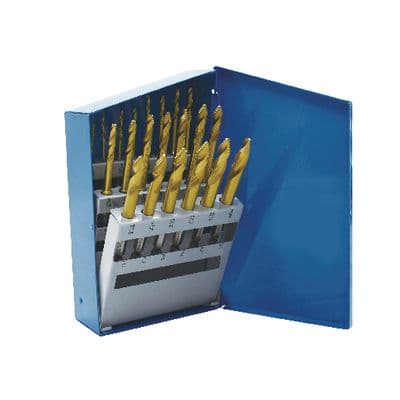 HYPER-STEP QUICK-CHANGE HIGH SPEED STEEL STUBBY DRILL BIT SET, 21 PIECE